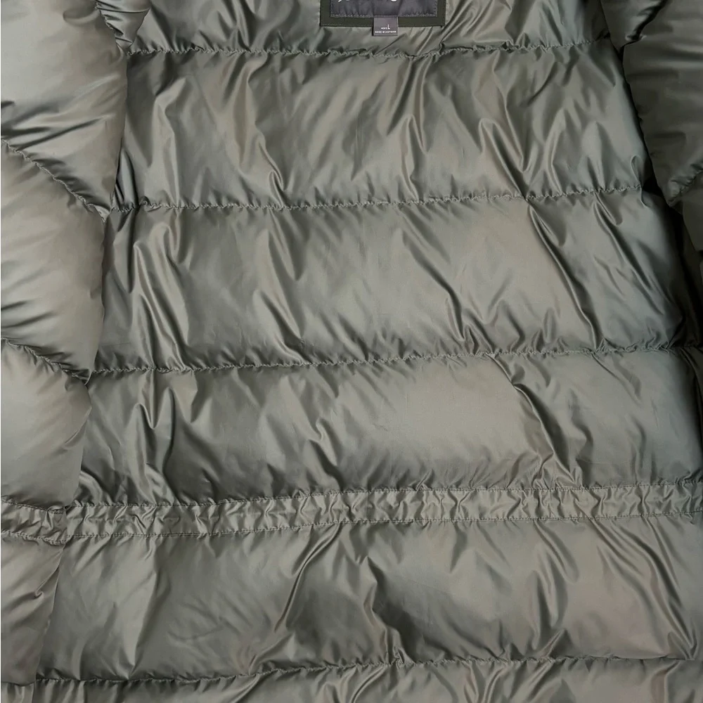 Eddie Bauer Men’s Superior Down Parka Jacket Large Army Green w Faux Fur Trim - Picture 14 of 17